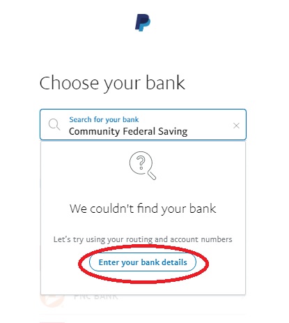 enter bank details on paypal