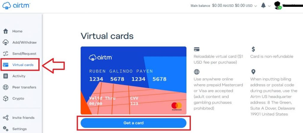 how to get virtual debit card